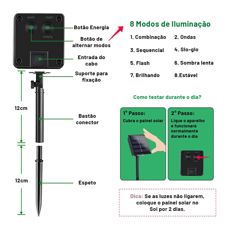 Iluminação lâmpada solar